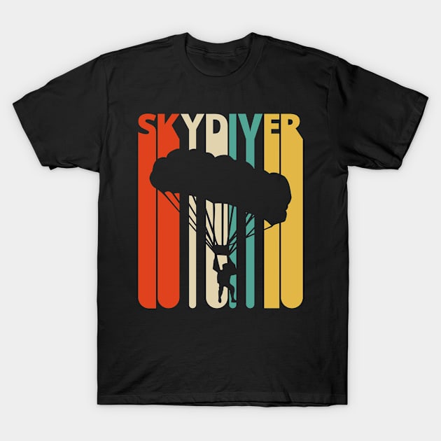 Skydiver Silhouette, retro design. T-Shirt by MadebyTigger